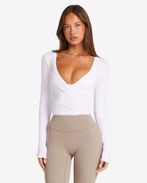 Ballet Wrap Top | White