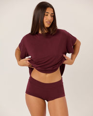 Oversized Sleep Tee | Burgundy