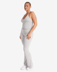 Jersey Flare Pants | Light Grey