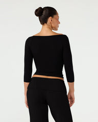 3/4 Sleeve Top | Black
