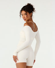 Off Shoulder Leisure Top | Vanilla