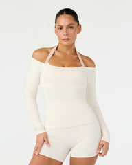 Off Shoulder Leisure Top | Vanilla