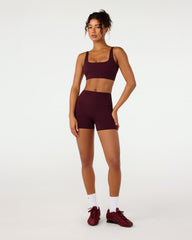 Serenity Soft Invisible Scrunch Shorts 4" | Wine