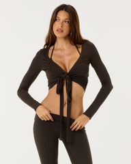 Ballet Wrap Top | Dark Chocolate