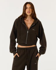 Cropped Zip Hoodie | Dark Chocolate