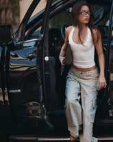 Wide Leg Cargo Pants | Sage