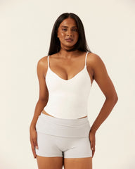Form Invisible Scrunch Fold Over Shorts 3" | Dusty Grey