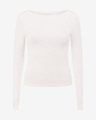 Boat Neck Long Sleeve Top | Oat