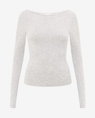Boat Neck Long Sleeve Top | Snow Marle
