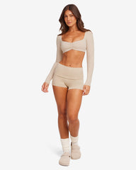 Foldover Yoga Shorts | Fawn