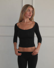 3/4 Sleeve Top | Black
