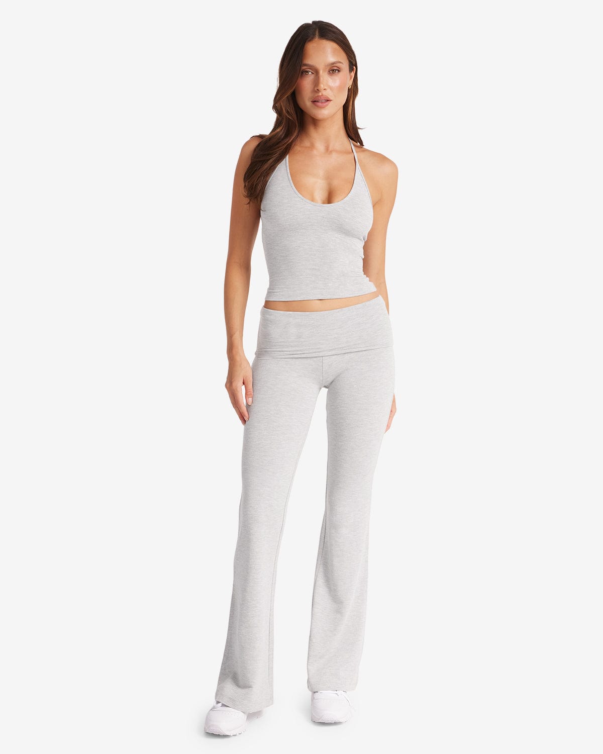 Jersey Flare Pants | Light Grey