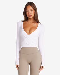 Ballet Wrap Top | White