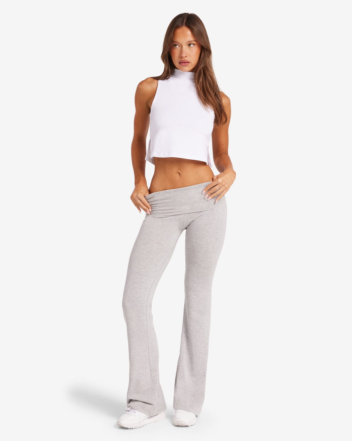 Jersey Flare Pants | Light Grey