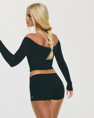 Form Invisible Scrunch Fold Over Shorts 3" | Black