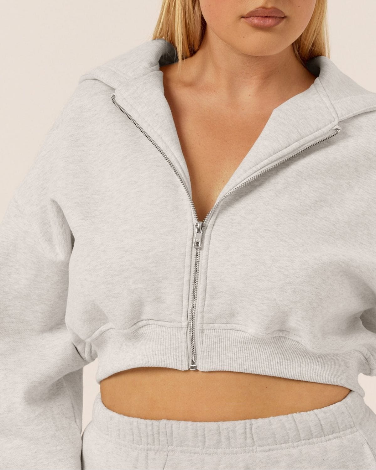 Cropped Hoodie | Snow Marle