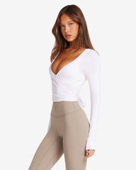 Ballet Wrap Top | White