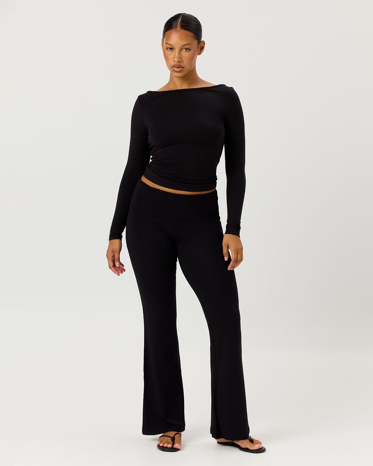 Jersey Flare Pants | Black