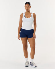 Racer Longline Rib Tank | White