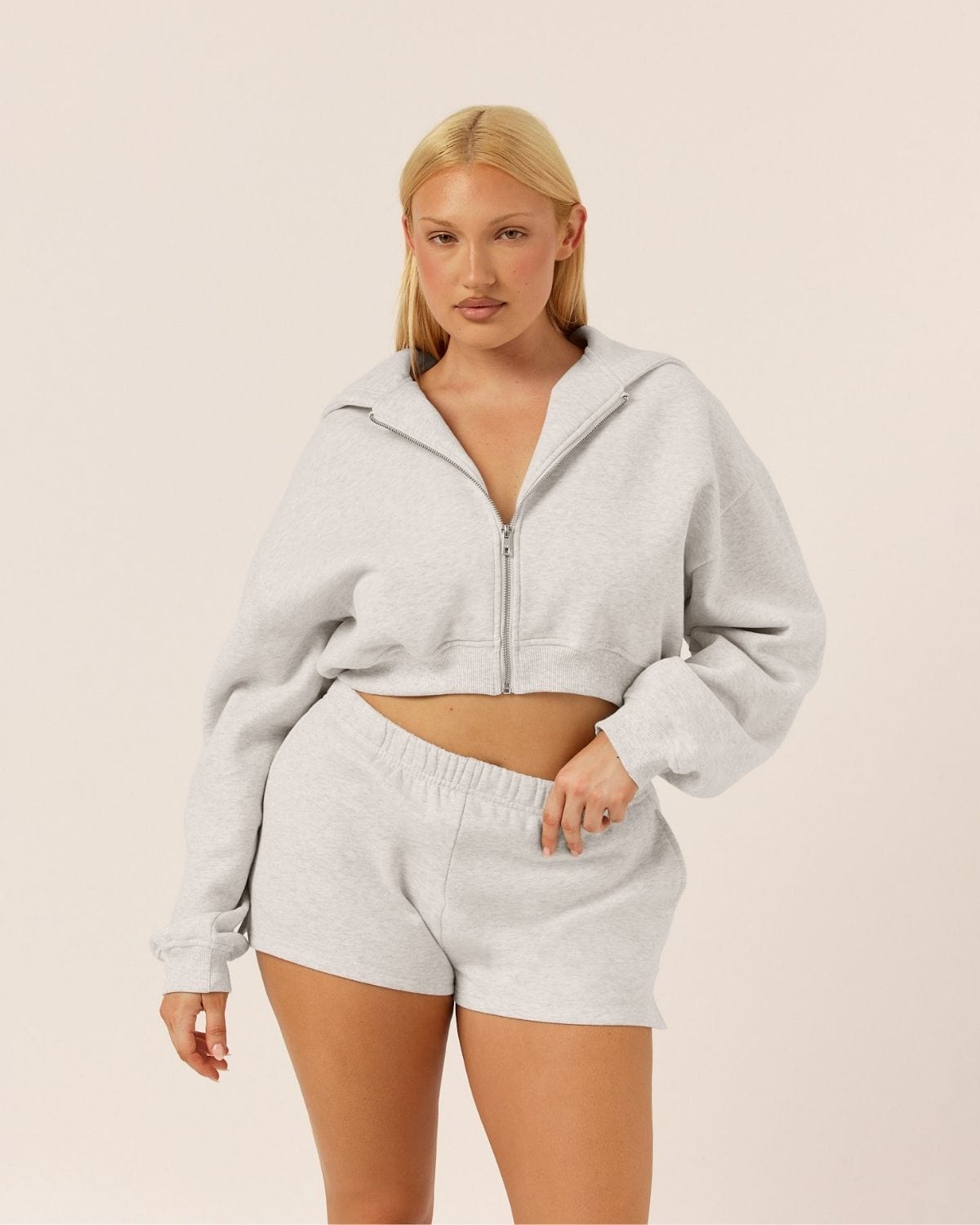 Cropped Hoodie | Snow Marle