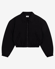 Cropped Oversized Bomber Jacket | Black