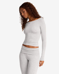 Boat Neck Long Sleeve Top | Snow Marle