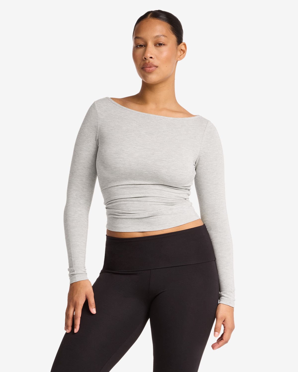 Boat Neck Long Sleeve Top | Snow Marle