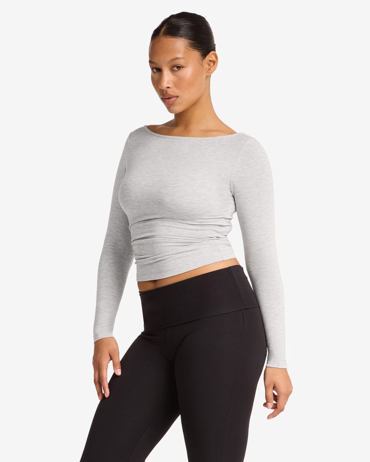 Boat Neck Long Sleeve Top | Snow Marle