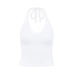 Halter Tie Tank | White