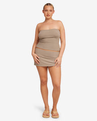 Terry Mini Skirt | Almond