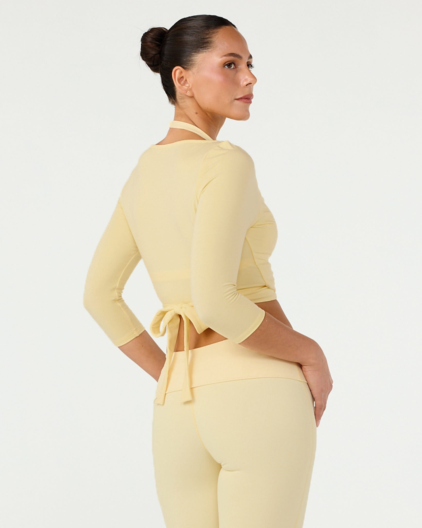 Ballet Wrap Cropped Top 3/4 Sleeve | Butter
