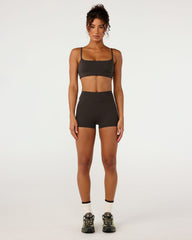 Form Invisible Scrunch Stripe Shorts 3"  | Grounded Brown