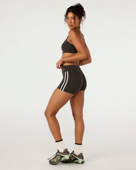 Form Invisible Scrunch Stripe Shorts 3"  | Grounded Brown