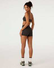 Form Invisible Scrunch Stripe Shorts 3"  | Grounded Brown