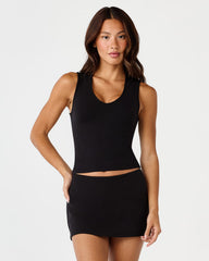 Jersey V Neck Tank | Black