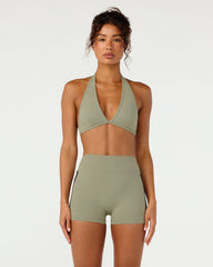 Form Triangle Halter Crop | Moss Green