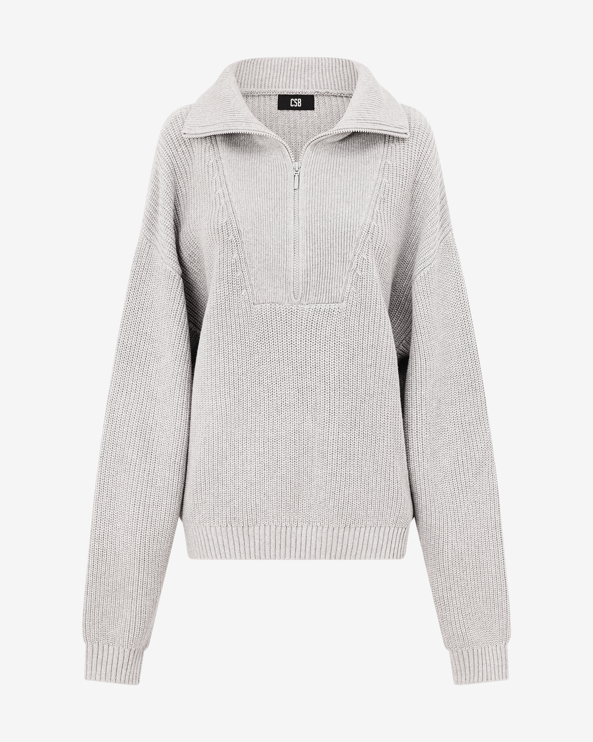 Oversized Knit Sweater | Grey Marle