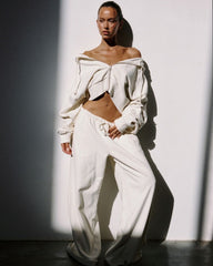 Wide Leg Sweatpants | Milk